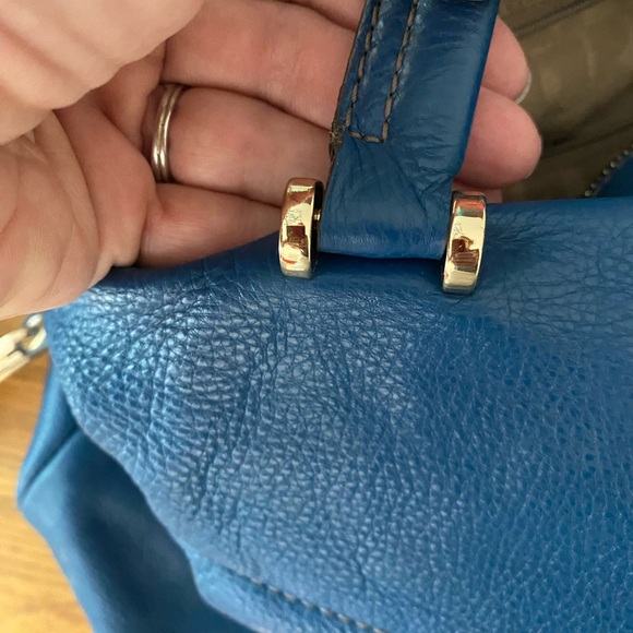Furla teal leather satchel purse - Picture 11 of 12